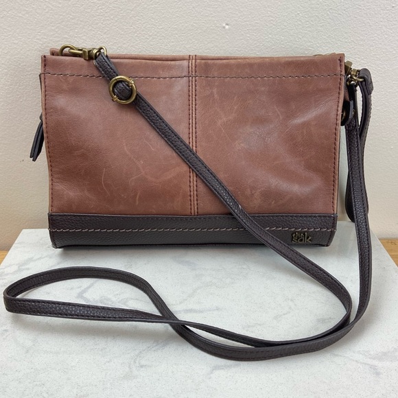 The Sak Teak Block Iris Demi Clutch Leather Crossbody Convertible Bag - Picture 1 of 12